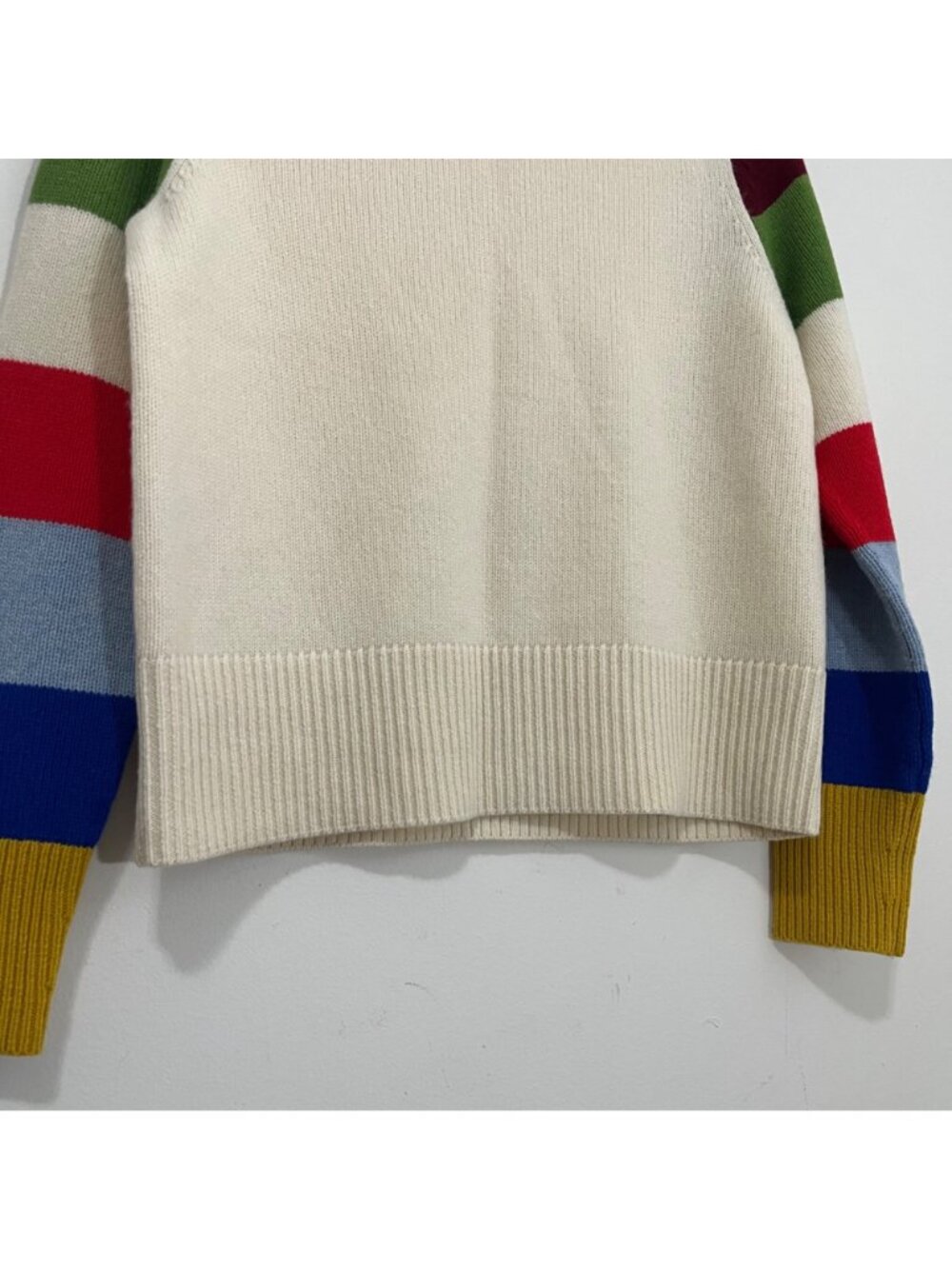 Boden Olivia Stripe Sleeve Merino Wool Jumper Sweater Size S Colorblock Preppy - Picture 12 of 14